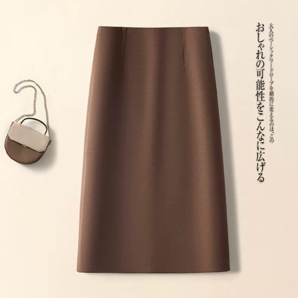 Wool Midi Skirt (with free gift: wool hat)